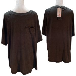 NWT - Mirol Heather Charcoal Gray Women's Short Sleeve Crew Neck T-Shirt XL